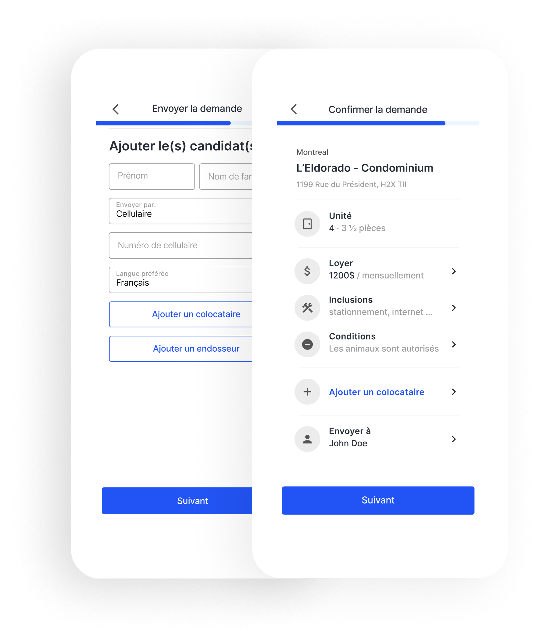 Envoyez au candidat